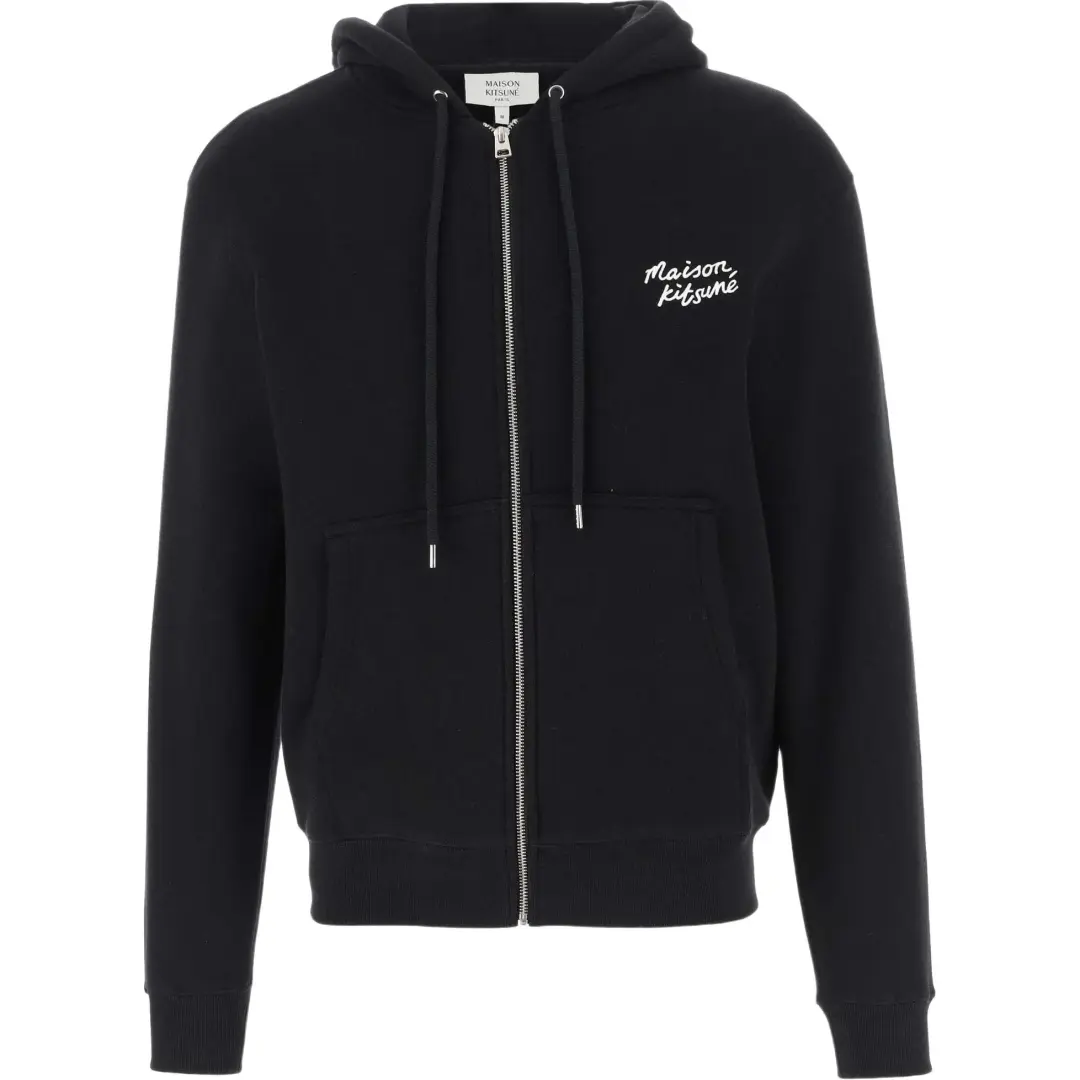 Maison Kitsuné Logo Detailed Zipped Hoodie
