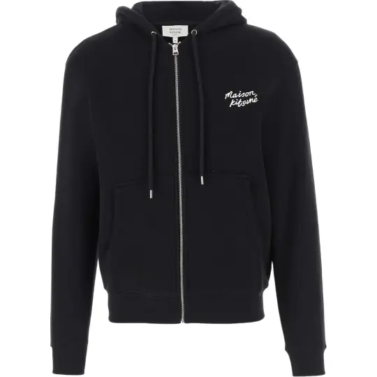 Maison Kitsuné Logo Detailed Zipped Hoodie