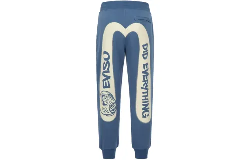 EVISU SS23 Knitted Sweatpants Men's Dark Blue