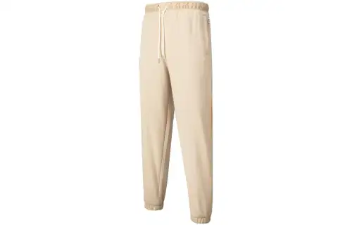 PUMA Knitted Sweatpants Unisex Oat Moderate Cuffed Pants