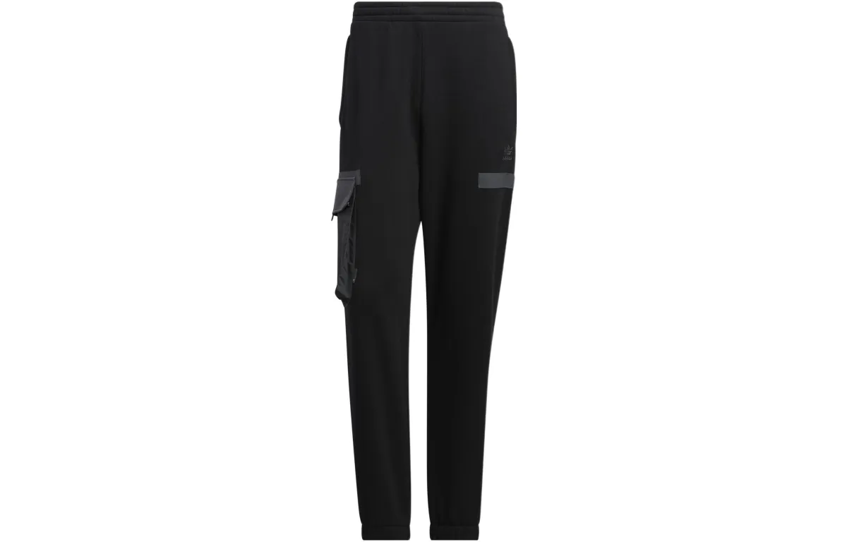 Adidas Originals Knitted Sweatpants Men's Black Moderate Cuffed Pants