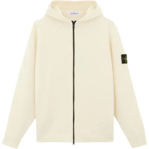 STONE ISLAND Logo Patch Hooded Cardigan
