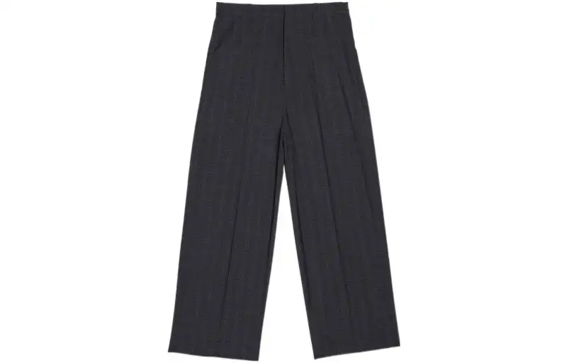 Balenciaga Casual Pants Men's Black Moderate Straight Fit Pants