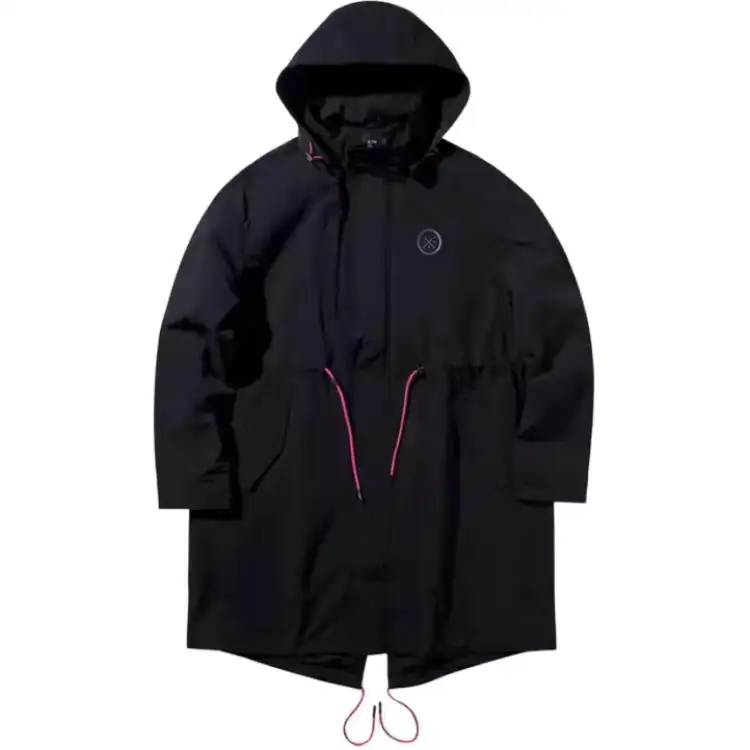 Li Ning Trench Coats Men's Black Hooded Moderate Other