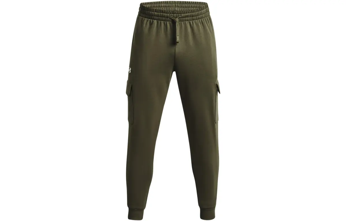 Under Armour Rival Fleece Knitted Sweatpants Men's Green Thickened Cuffed Pants
