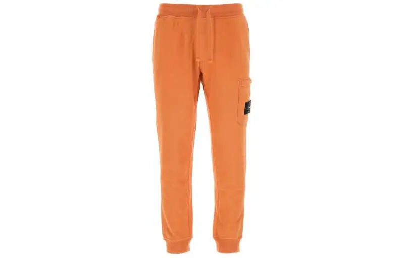 STONE ISLAND Knitted Sweatpants Men's Orange Moderate Sweatpants