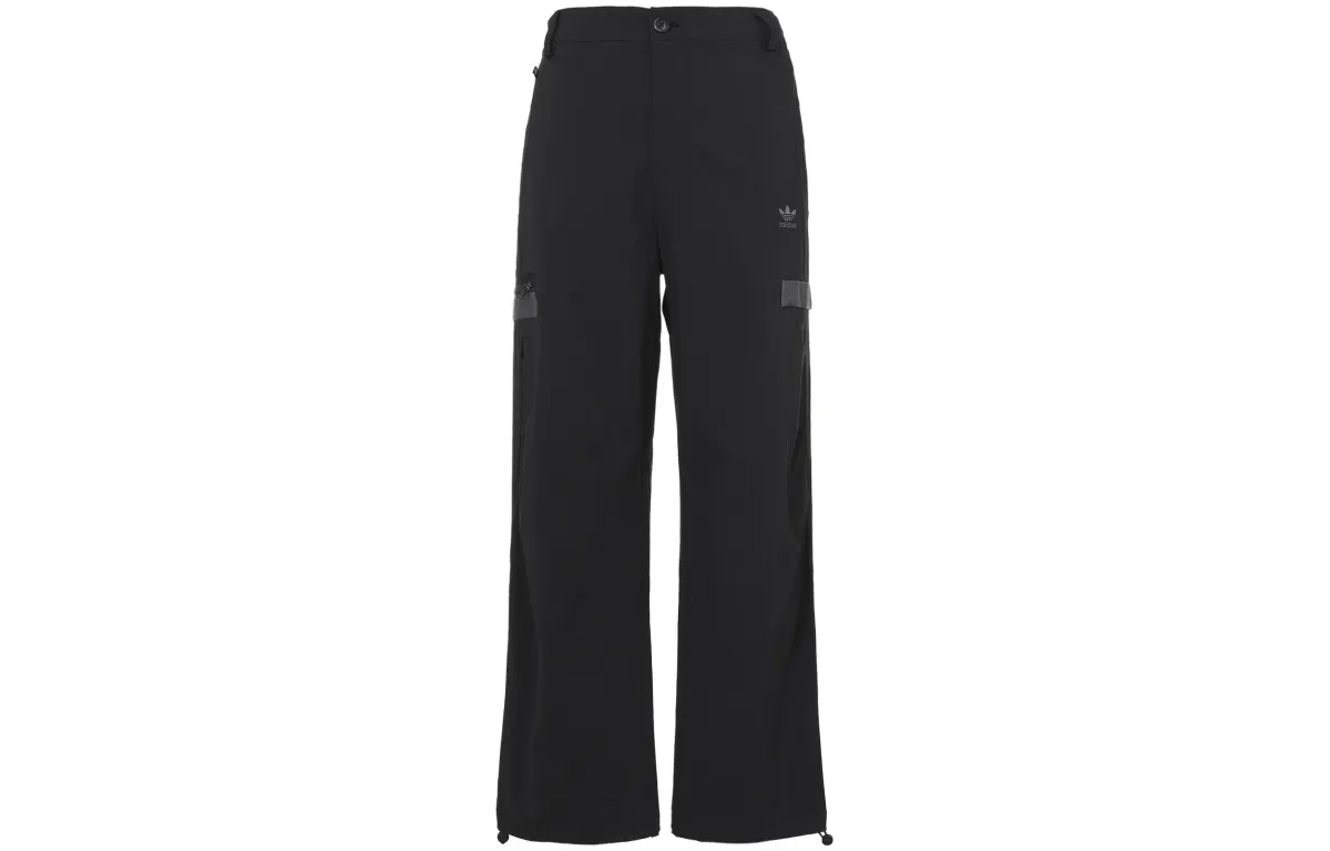 Adidas Originals Knitted Sweatpants Men's Black Moderate Straight Fit Pants