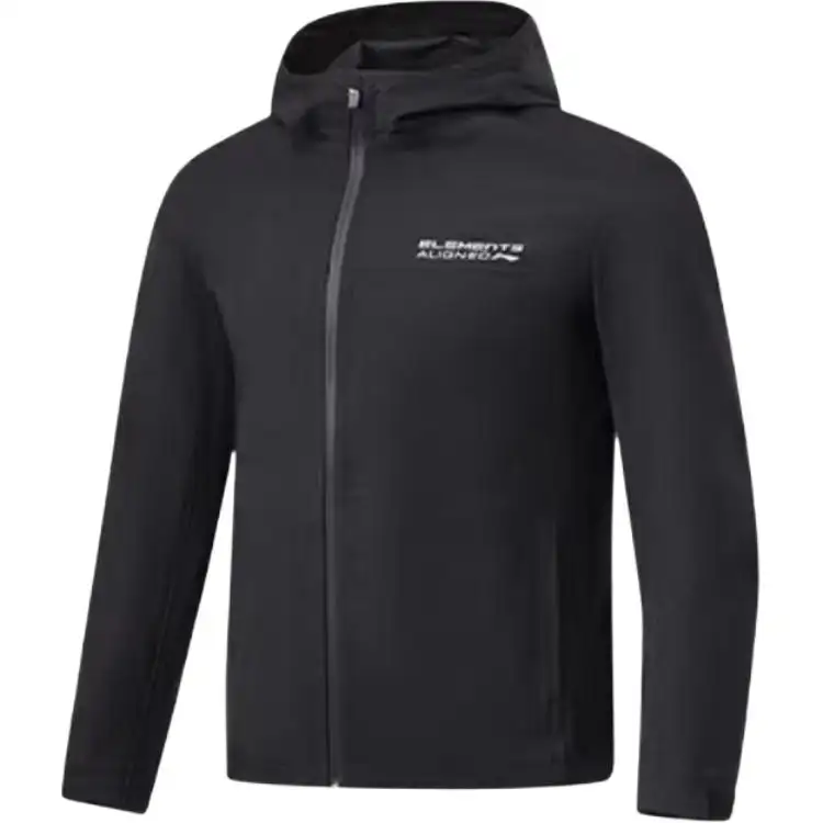 Li Ning Trench Coats Men's Black Hooded Moderate Other