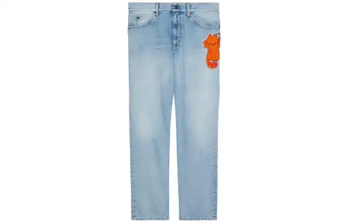 GUCCI Jeans Men's Light Blue Moderate Straight Fit Pants