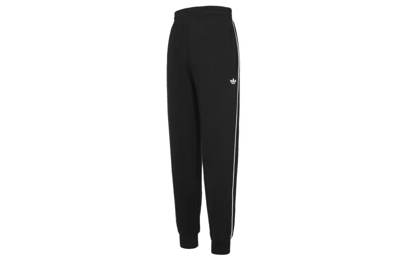 Adidas Originals Knitted Sweatpants Men's Black Moderate Straight Fit Pants