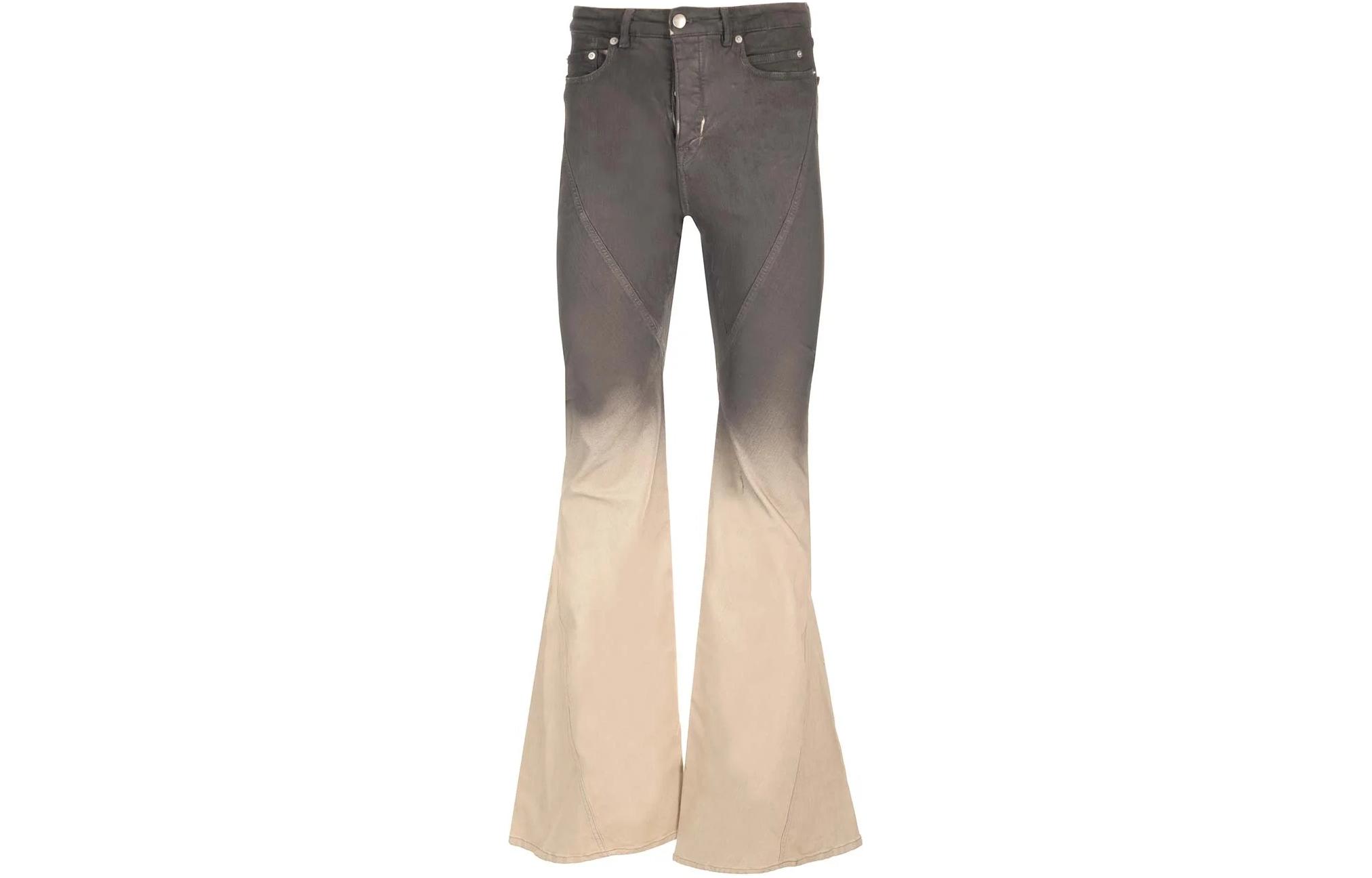 RICK OWENS/RO LUXOR BIAS BOOTCUT In BLACK PEARL DEGRADE STRETCH DENIM Jeans Men's
