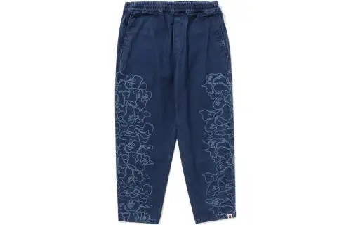 A BATHING APE 30th Anniversary Collection Jeans Unisex Blue Moderate Tapered Pants