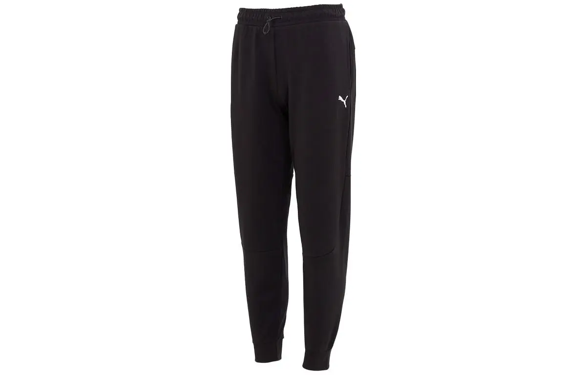PUMA Knitted Sweatpants Men's Black Moderate Cuffed Pants
