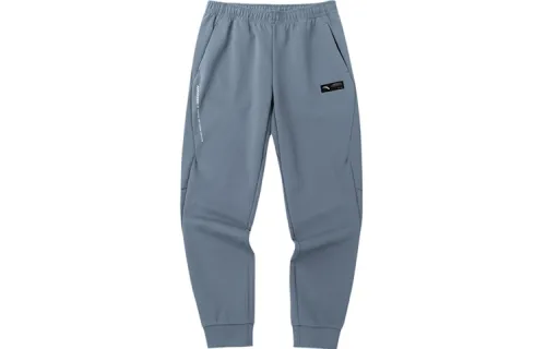 ANTA Variety Training Collection Knitted Sweatpants Men's Snow Stone Gray Moderate Cuffed Pants