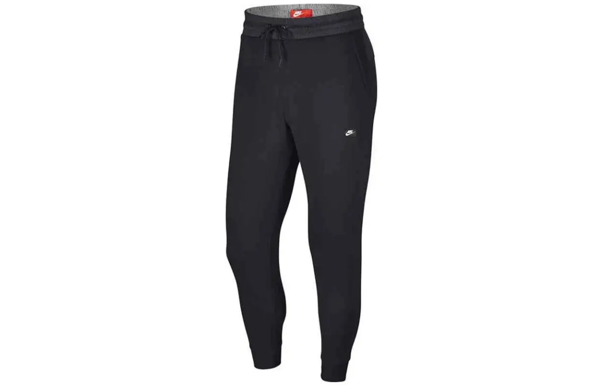 Nike Knitted Sweatpants Men's Black Moderate Cuffed Pants
