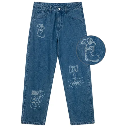 MIND ERROR Jeans Unisex Moderate Straight Fit Pants