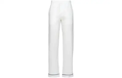 PRADA Casual Pants Men's White Moderate Wide Leg Pants