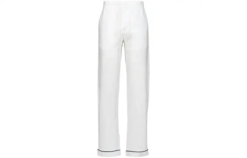 PRADA Casual Pants Men's White Moderate Wide Leg Pants