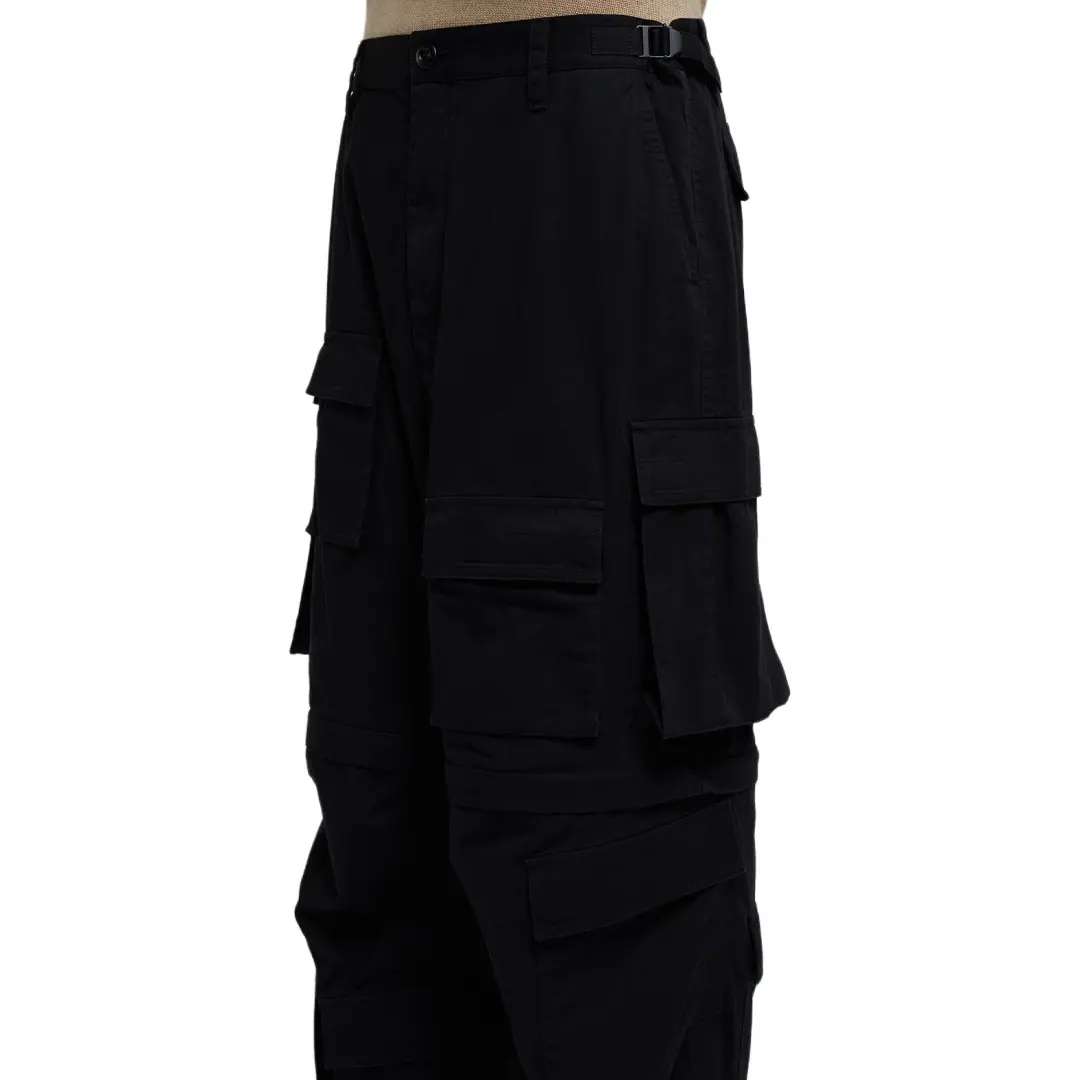 Balenciaga Casual Pants Men's Black Moderate Straight Fit Pants