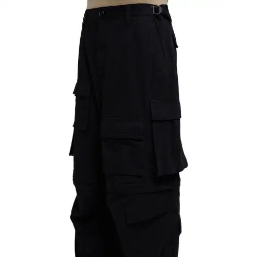 Balenciaga Casual Pants Men's Black Moderate Straight Fit Pants