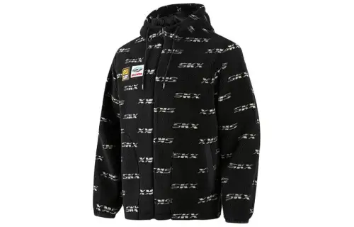 Skechers Jackets & Coats Men's Black With White Print
