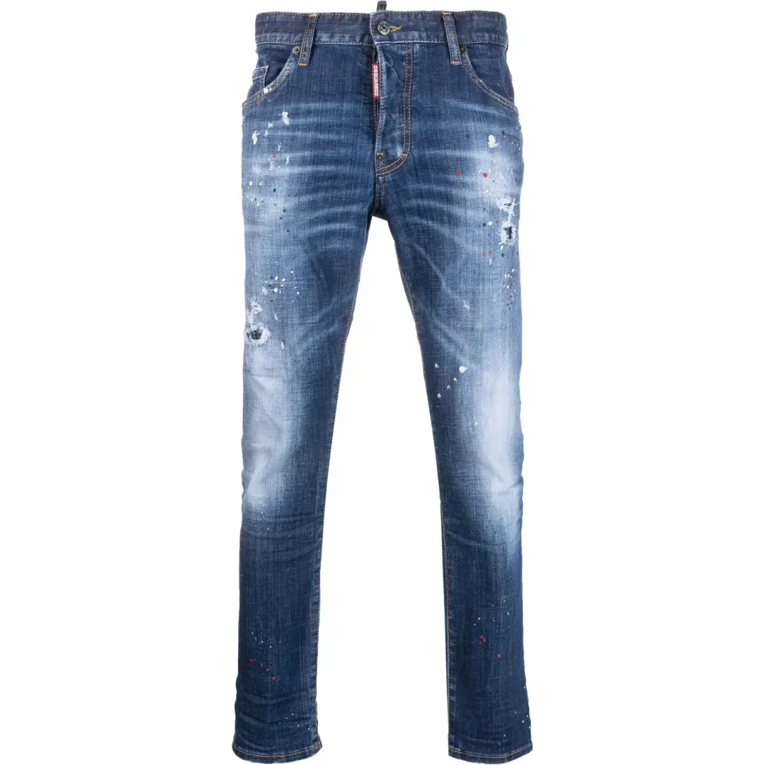 Dsquared2 Paint Splatter Effect Distressed Jeans