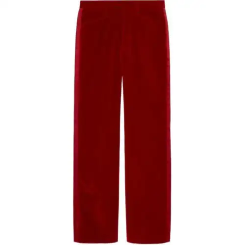velvet straight trousers