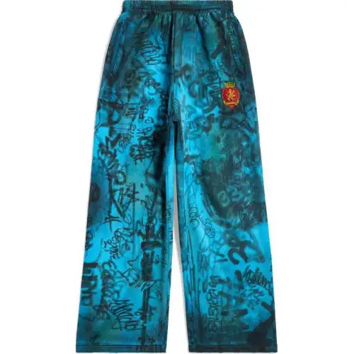 Balenciaga Baggy Knitted Sweatpants Men's Blue