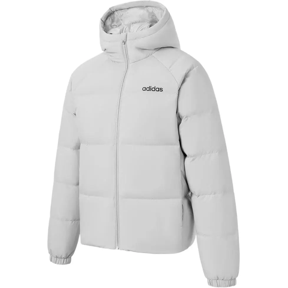 Adidas Down Jackets Unisex Gray Hooded Moderate