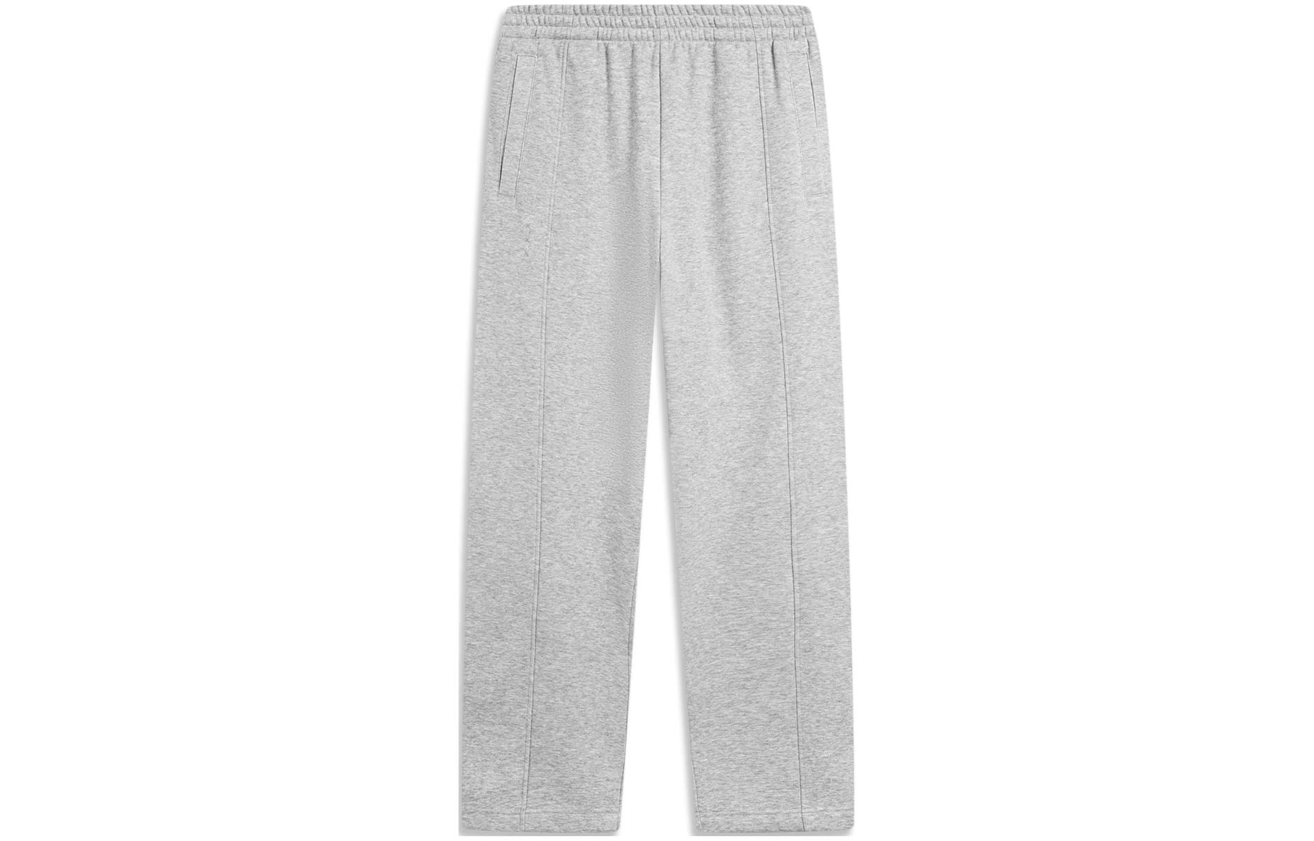 Li Ning China Culture Collection Solid Color Straight Fit Fleece Lined Thermal Loose Fit Knitted Sweatpants Men's