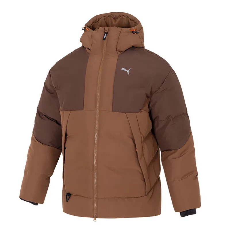 PUMA Down Jackets Men's Brown Hooded Moderate Other