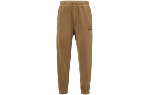Jordan Essentials solid color lace-up casual knitted sweatpants men's light British brown
