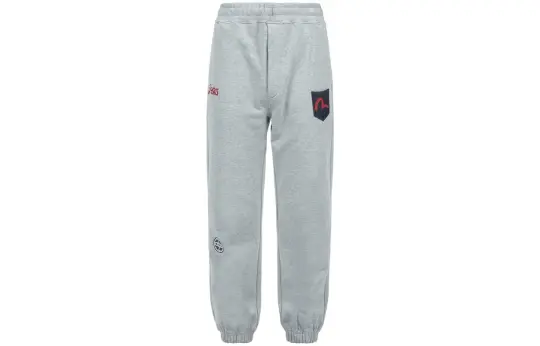 EVISU X ASICS Knitted Sweatpants Men's Heather Gray Moderate Cuffed Pants