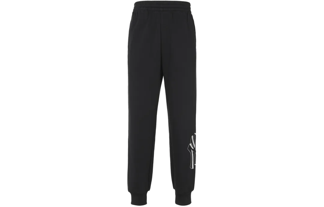 MLB New York Yankees Knitted Sweatpants Unisex Black Moderate Cuffed Pants