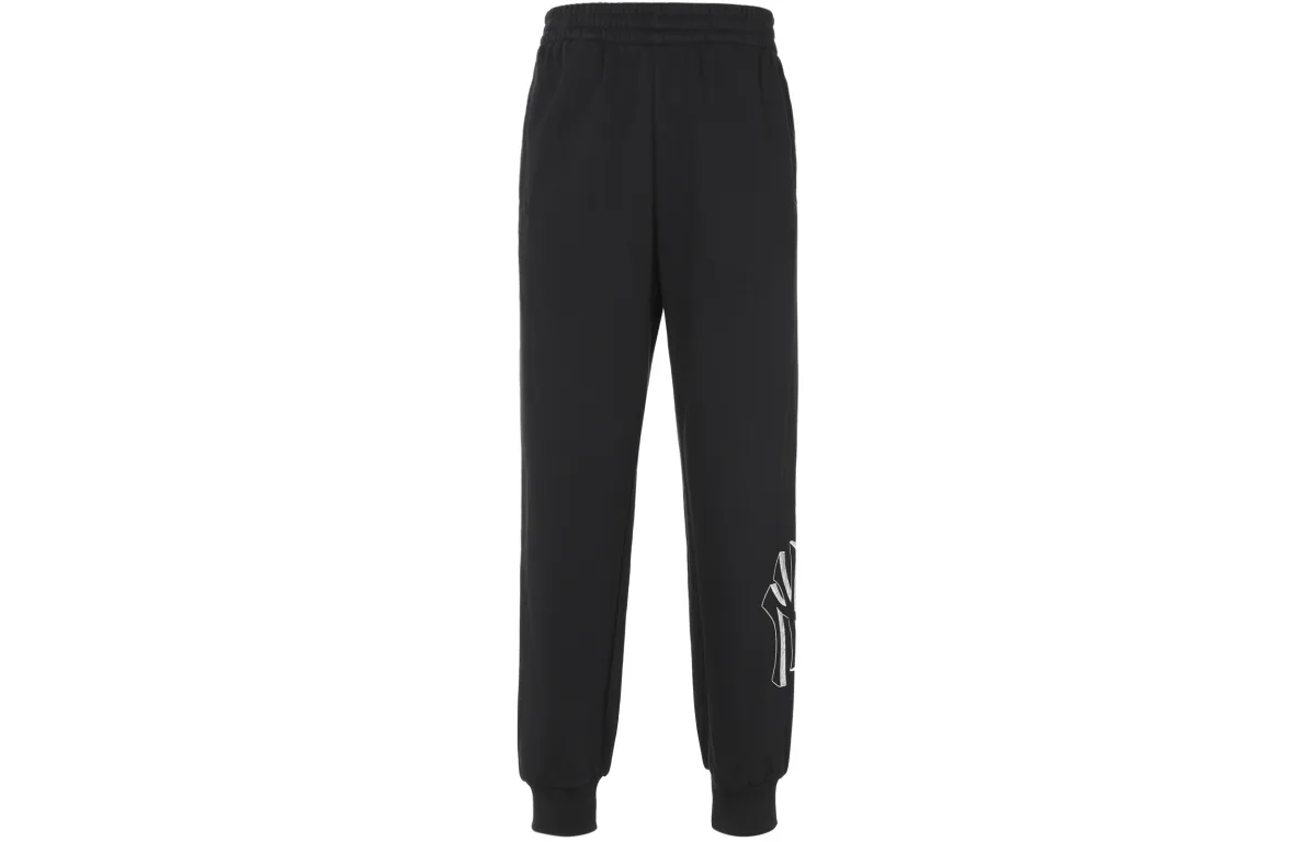 MLB New York Yankees Knitted Sweatpants Unisex Black Moderate Cuffed Pants
