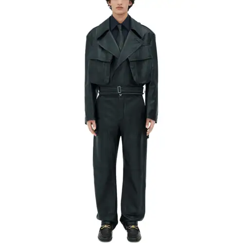 Bottega Veneta Leather Jacket Men's Black