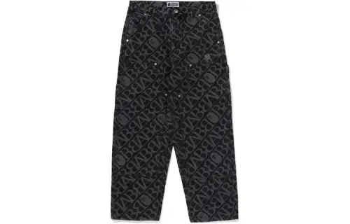 A BATHING APE ® Logo pattern Carpenter Jeans