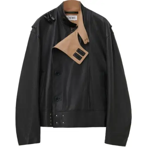 LOEWE SS24 Leather Jacket Men's Black