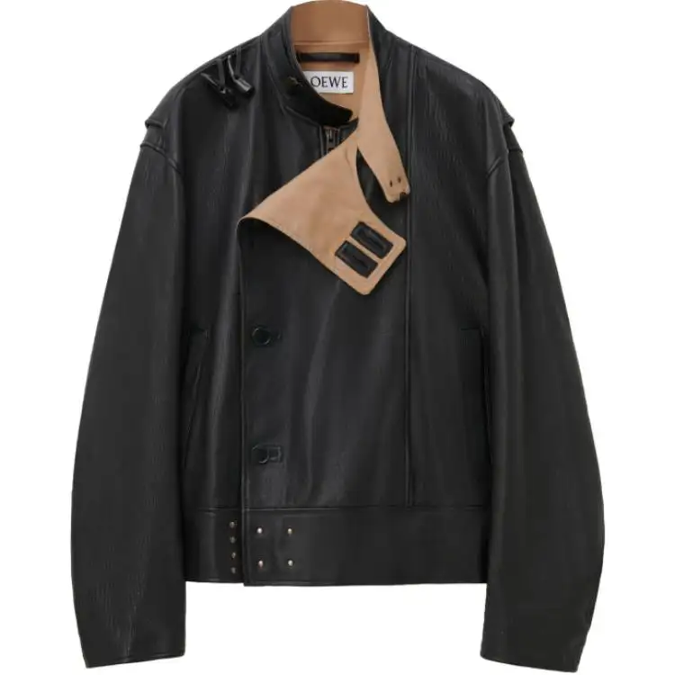 LOEWE SS24 Leather Jacket Men's Black