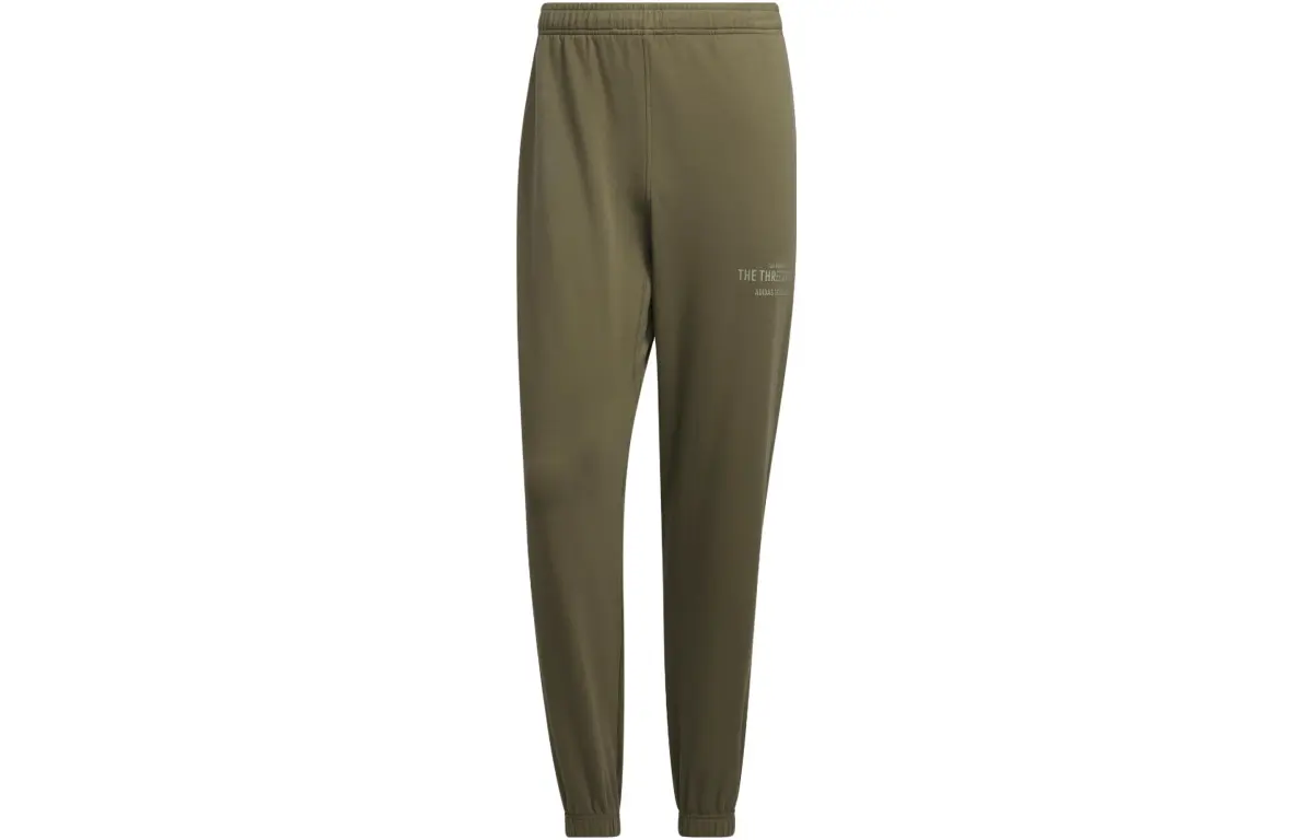 Adidas Knitted Sweatpants Men's Strata Olive Green Moderate Cuffed Pants