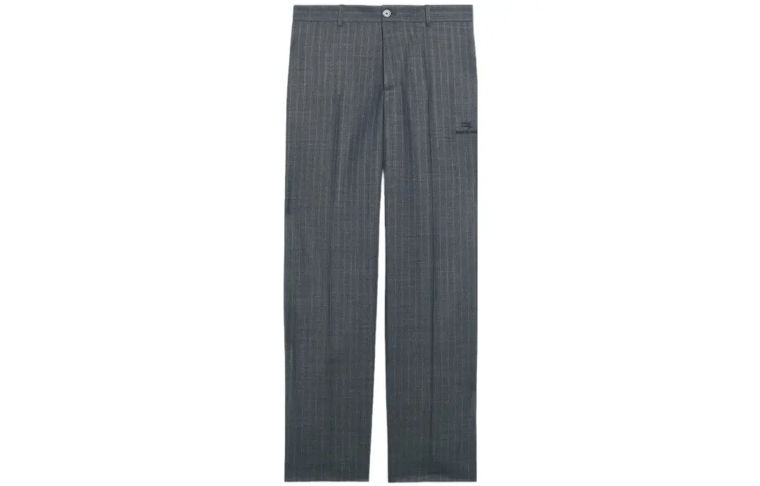 Balenciaga Casual Pants Men's Gray Moderate Wide Leg Pants