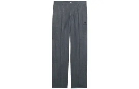 Balenciaga Casual Pants Men's Gray Moderate Wide Leg Pants