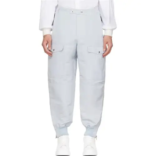 Alexander McQueen Alexander McQueen solid color zipper mid-rise overalls men's paradise blue