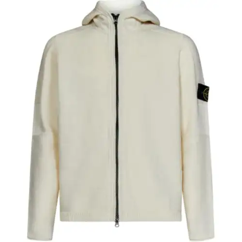 STONE ISLAND Compass-appliqué Zip-up Hoodie