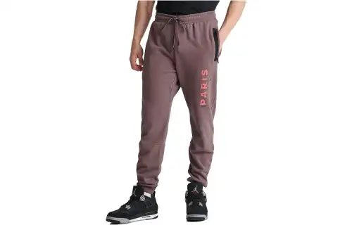 Jordan Knitted Sweatpants Men's Dark Red Moderate Cuffed Pants