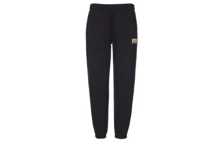 PUMA Knitted Sweatpants Unisex Black Moderate Cuffed Pants