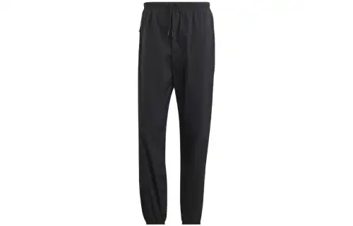 Adidas Originals Knitted Sweatpants Men's Black Moderate Straight Fit Pants