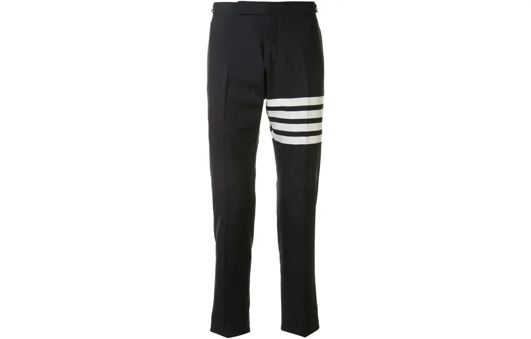 THOM BROWNE 4 Bar Striped Slim Cut Trousers