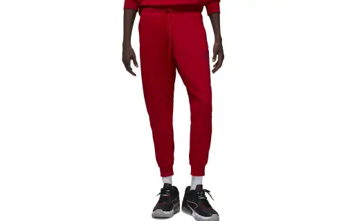 Jordan Sport Knitted Sweatpants Men's Gym Red Moderate Cuffed Pants