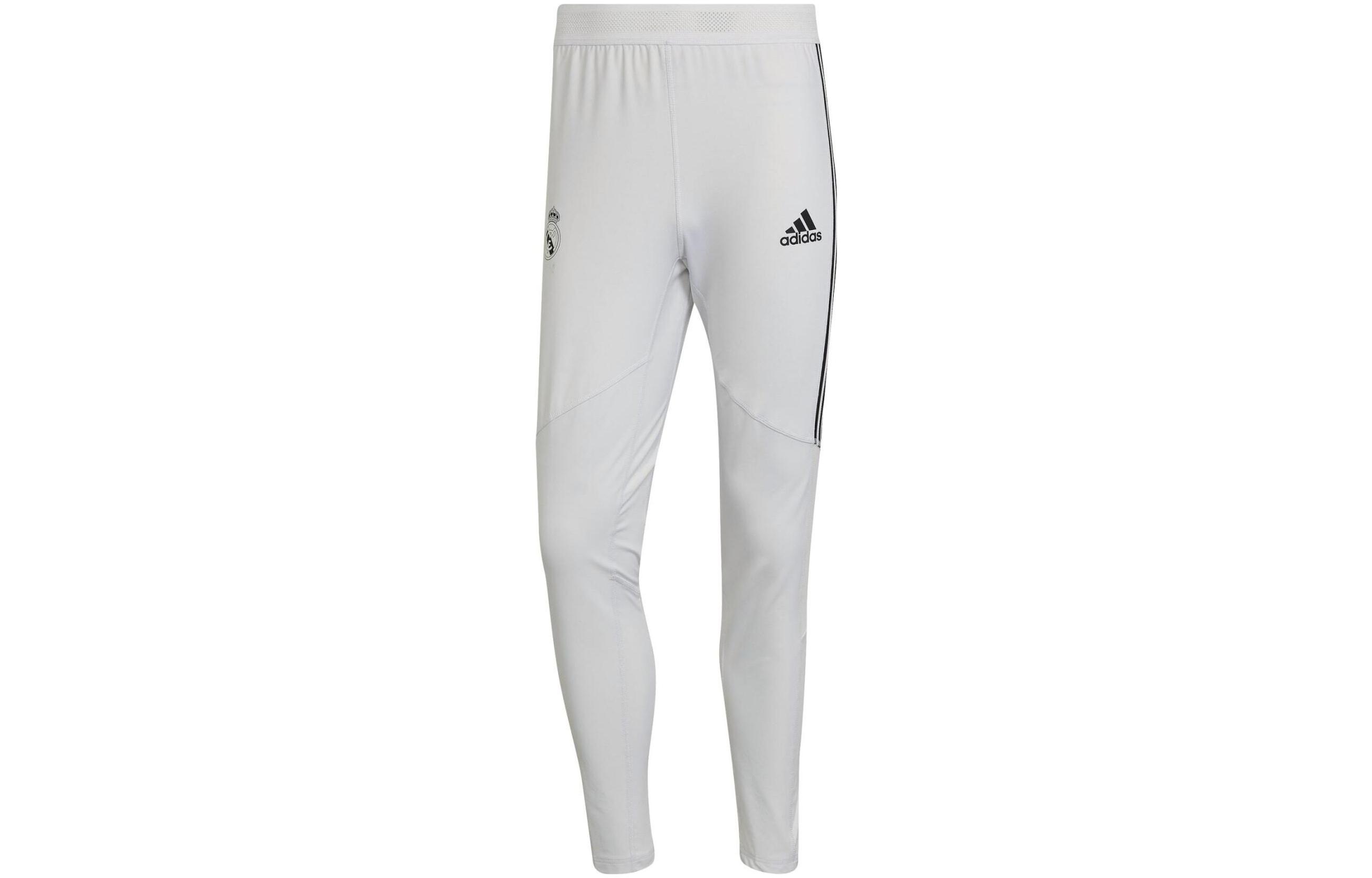 Adidas, royal football sports comfortable knitted white trousers for training, with your logo imprint, loose straight fit